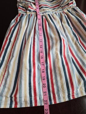 A.T.U.N. Girl's Multi-Stripe Ruffle Sleeve Cotton Dress - Size 4-5Y